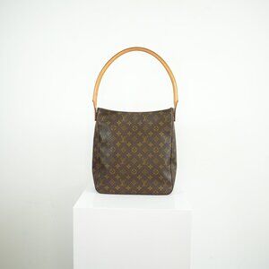 Louis Vuitton Looping GM Canvas Shoulder Bag Brown